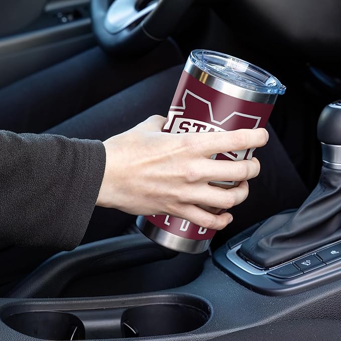 Rico Industries NCAA 20oz Stainless Steel Tumbler with Lid - Great For Coffee, Tea, Water or Cocktails
