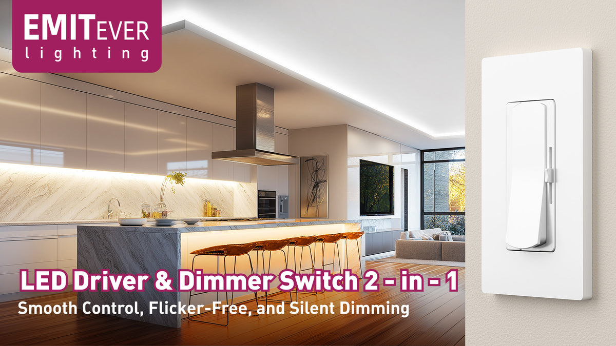 EMITEVER Dimmer Light Switch & 24V 60W Dimmable LED Driver 2 in 2PK
