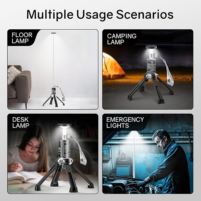 Telescopic Camping Light — Rechargeable Outdoor Lantern with Long Runtime, Adjustable Height, Stable Aluminum Design for Camping, Emergency & Night Use