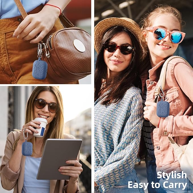 Lerobo Compatible with Apple Airpods Pro 2nd 1st Generation Case Cute Flower Engraved Cover Soft Silicone Skin Cover Full Protective Case for AirPod Pro/Pro 2 Case USB C, Front LED Visible, Blue Gray