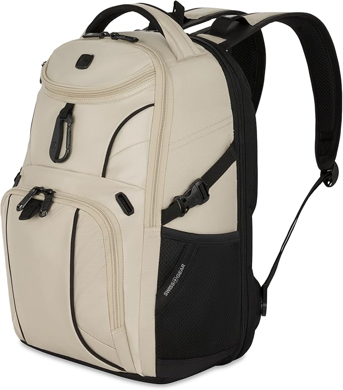 SwissGear 1900 Mini ScanSmart 16-Inch Backpack, Fits Up to 13-Inch Laptop, RFID Protection & ScanSmart TSA-Friendly Compartment, Oatmeal