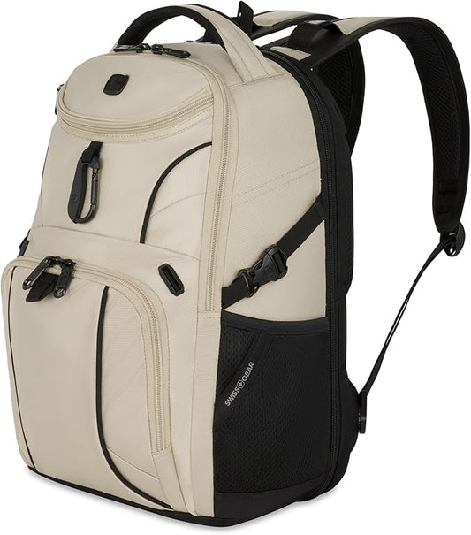 SwissGear 1900 Mini ScanSmart 16-Inch Backpack, Fits Up to 13-Inch Laptop, RFID Protection & ScanSmart TSA-Friendly Compartment, Oatmeal