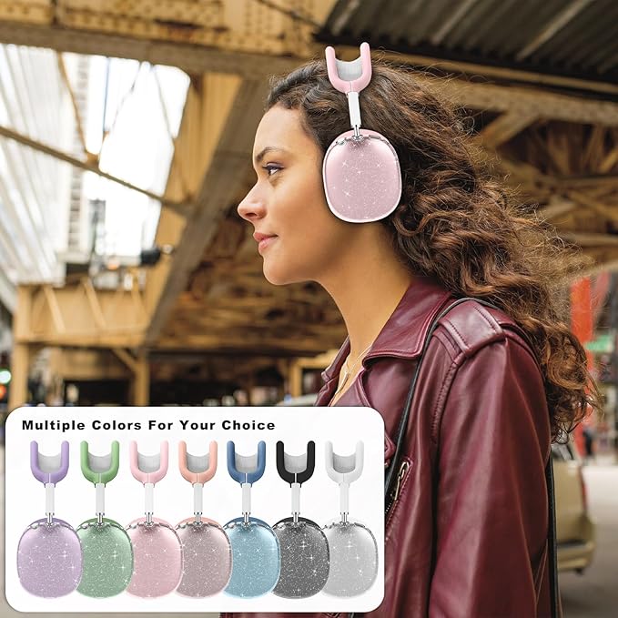 for AirPods Max case Cover,Anti-Scratch Ear Pad Case Cover/Ear Cups Cover/Headband Cover for AirPods Max. Clear Soft TPU and Silicone,Skin Scratch Proof.