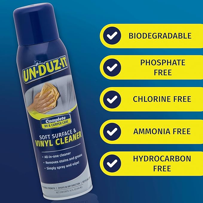 RV Soft Surface and Vinyl Cleaner, Multi-Surface Cleaner and Stain Remover for RVs and Campers, 14 oz Spray Can