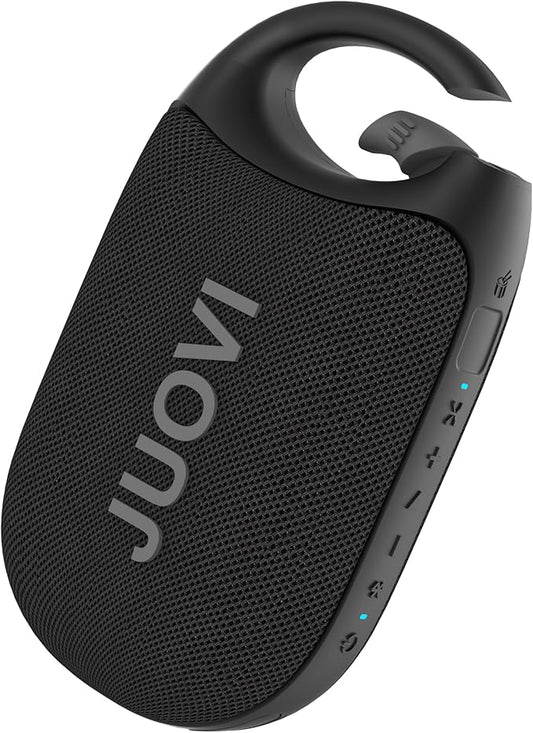 Clip Portable Bluetooth Speaker Wireless,Stereo Sound,24H Playtime,Loud Volume,Bluetooth 5.3 Connectivity,IP68 Waterproof,Built-in Carabiner,Speaker for Beach,Room,and Outdoor Travel (Black)