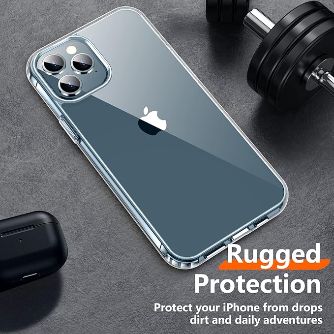 Red2Fire for iPhone 12 Pro Max Case Clear, [Non-Yellowing] [Slim Thin] [Military Grade Drop Protection] Lightweight Shockproof Protection Phone Case for iPhone 12 Pro Max Case Case 6.7 inch, Clear