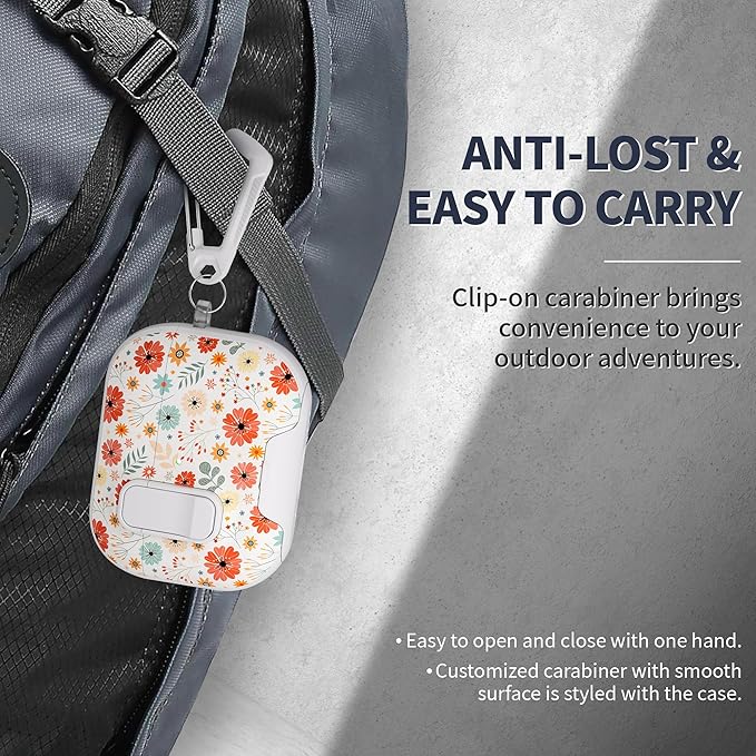 for AirPods Pro 3 Case(2025) with Secure Lock Clip and Phone Stand,Floral Girly Style Protective Cover with Cleaning Kit and Hand Strap for Apple AirPod Pro 3 Generation (Maple Leaf Petals)