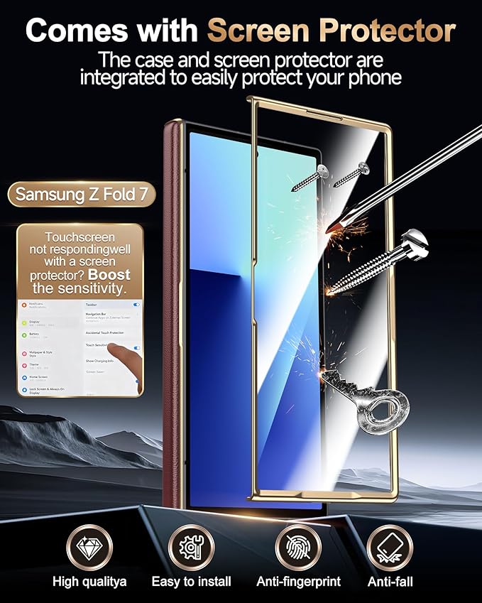 LeYi 2PCS SAM Z Fold 7 Case with Screen Protector