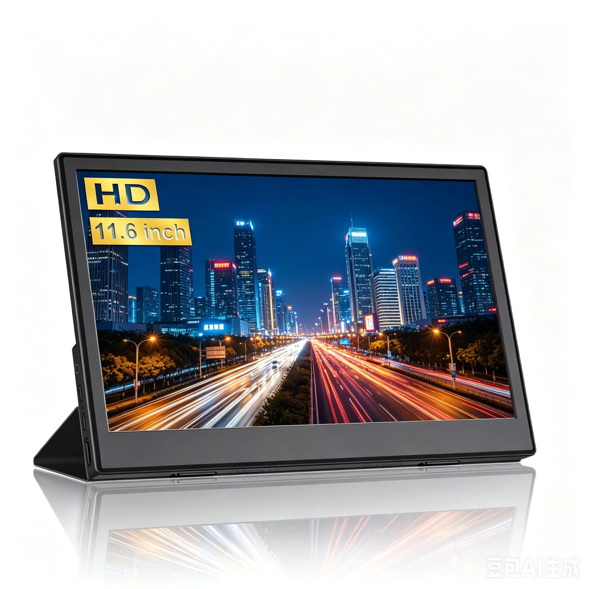 JUSTTHINK Small Portable Monitor 11.6", Ultra-Slim Mini Monitor Display with Smart Cover, Plug & Play USB-C/HDMI External Second Screen Travel Monitor