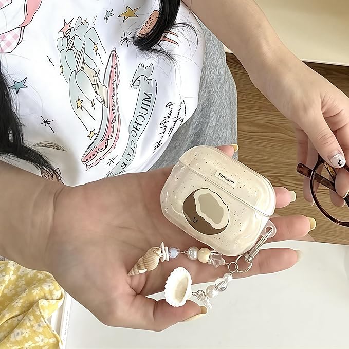 SGVAHY for Airpods 3 Case with Keychain Cute Coconut Pattern Design Soft Silicone Cover for Women Girls Anti-Fall Shockproof Protective Case for AirPods 3rd Generation