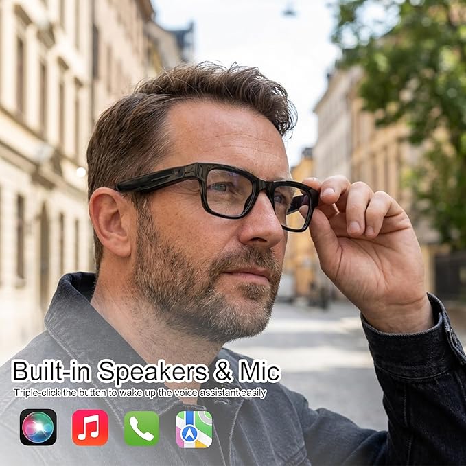 AI Smart Glasses with Color-Change Lenses Bluetooth Glasses for Men Women with Translation 160+Languages Voice Assistant Translator Glass for Meeting,Travel (Sunglasses Lenses)