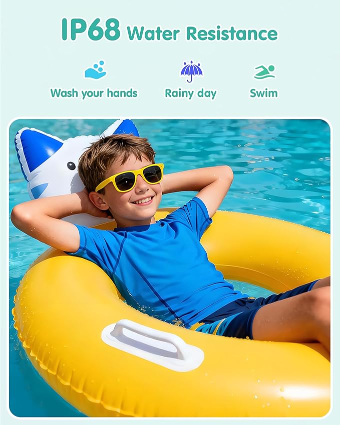 Kids Smart Watch, Kids Watch No Phone Needed Heart Rate & Sleep Tracker, Stress & SpO2 Monitor, 1.8" Fitness Tracker Step Counter, Alarm Clock, Games, Swimming Watch for Boys Girls Teens Aged 5+