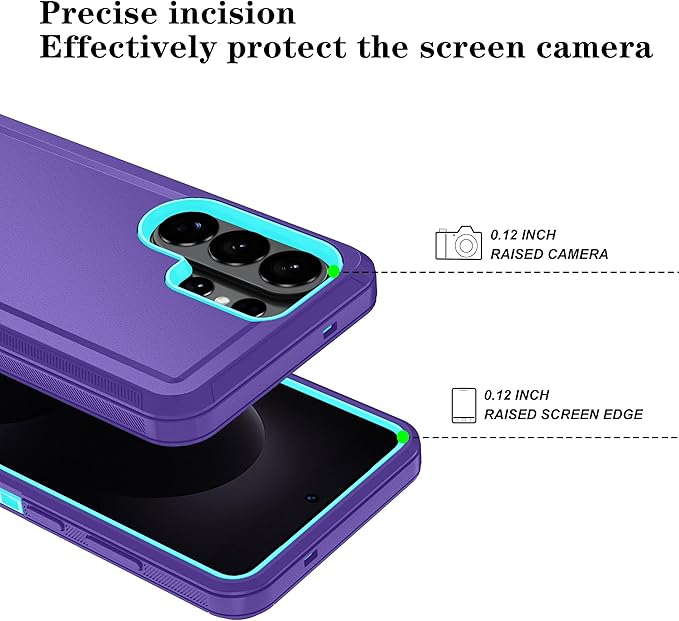ONOLA Phone Case for Samsung Galaxy S26 Ultra Case with HD Screen Protector, Heavy Duty Shockproof & Dropproof 3-Layer Cover Phone Case for Galaxy S26 Ultra 6.9'',PurpleSkyBlue