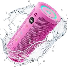 BassBloom Roar 3 Portable Bluetooth Speaker,20W Powerful Sound with JIKE Bass,IPX6 Waterproof,24H Playtime,Bluetooth 5.4,RGB Lights,Wireless TWS Pairing,Outdoor for Camping and Beach (Pink) - Image 1