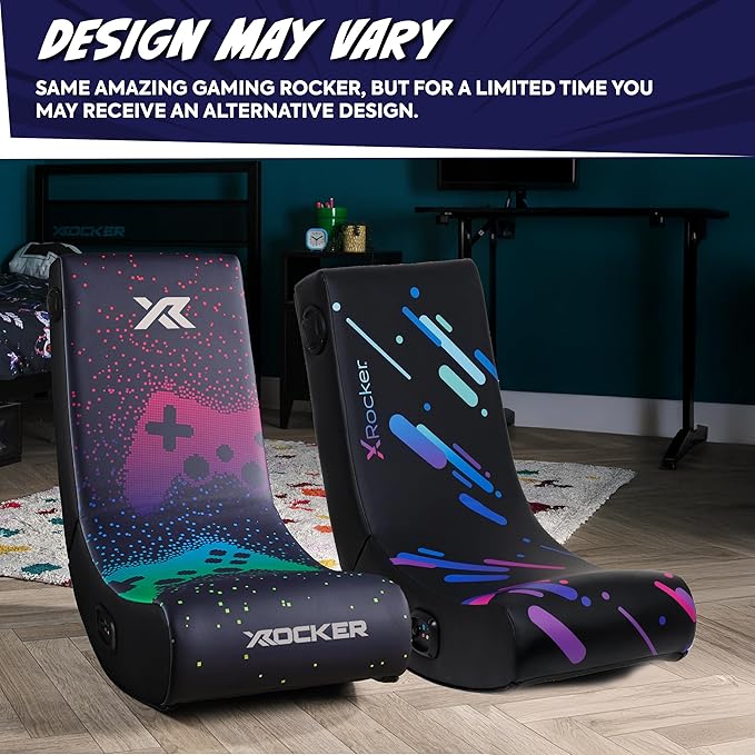 X Rocker Video Gaming Floor Rocker Chair, Built-in Audio, Foldable, for Gamers, Bedroom, or Game Room for Boys, Girls, Teens 5-17, Gifts for Gamers
