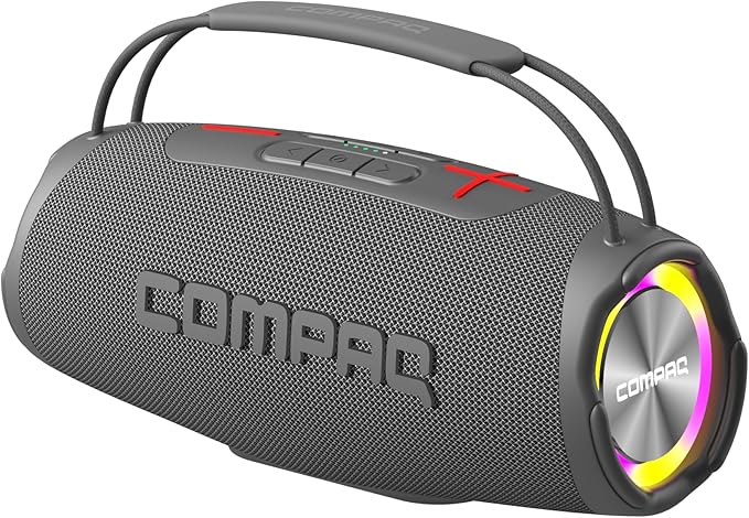 Compaq 35W Bluetooth Speaker – Portable Speaker with Bluetooth 5.0, IPX6 Waterproof, Uninterrupted Playtime, LED – Power and Performance for Indoor and Outdoor