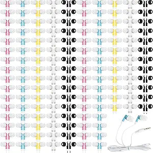 Kigeli 300 Packs Wired Earbuds Bulk, Colorful