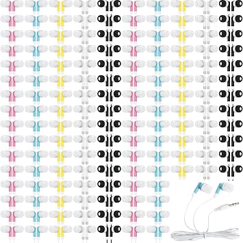 Kigeli 300 Packs Wired Earbuds Bulk, Colorful