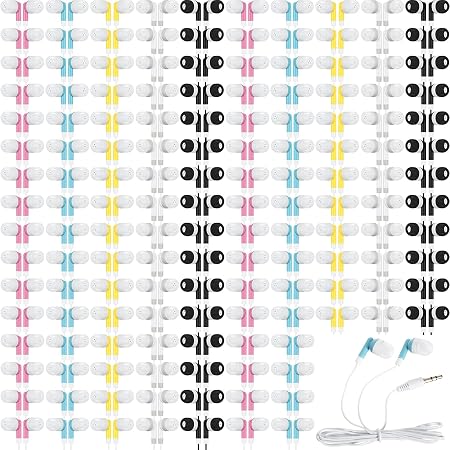 Kigeli 300 Packs Wired Earbuds Bulk, Colorful