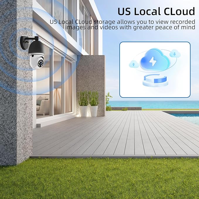 Hawkray Light Bulb Security Camera -5G& 2.4GHz WiFi 2K 3MP Security Cameras Wireless Outdoor Motion Detection and 911 Alarm Monitoring,Open AI Enabled,US Local Cloud, Color Night Vision(4 Pack)