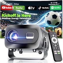 Projector with WiFi and Bluetooth, Electric Focus & Vertical Keystone, 1080P HD 4K Support, Smart Projector with Built-in Streaming Apps, Portable Projector for Outdoor & Home Movie - Image 1