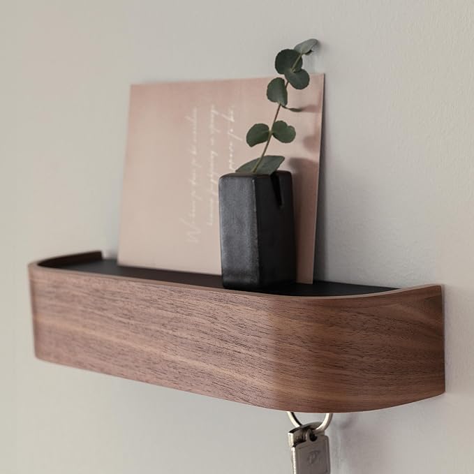 Kazai 'Toke' Walnut Key Holder - Premium Berlin Design with Shelf
