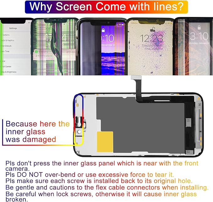 for iPhone 15 Pro Screen Replacement 6.1', 3D Touch Display Full Repair kit, Digitizer Assembly with Tools Set, Tempered Glass, Instruction