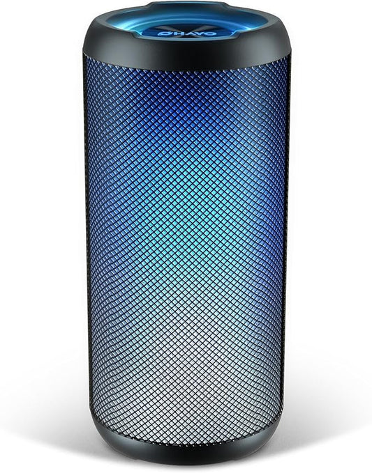 Portable Wireless Speaker with Cool Dynamic LED Lights, Bluetooth Speakers, IPX6 Waterproof, BT5.3, Loud Stereo Wireless Speaker for Party, Beach, Outdoor Camping, Support TF/AUX