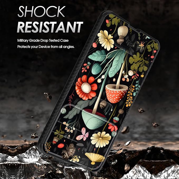 for Galaxy S25 Edge Case Built in Slide Camera Lens Cover,Heavy Duty Shockproof Protection Dual Layer Case for Samsung Galaxy S25 Edge 2025,Mushroom Forest