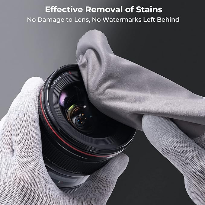 K&F Concept 10 Pack Lens Cleaning Cloth 15X18CM, Washable Reusable Microfiber Cleaning Cloth for Camera Lenses, Glasses, Screens, Cameras, Eyeglasses, LCD TV Screens