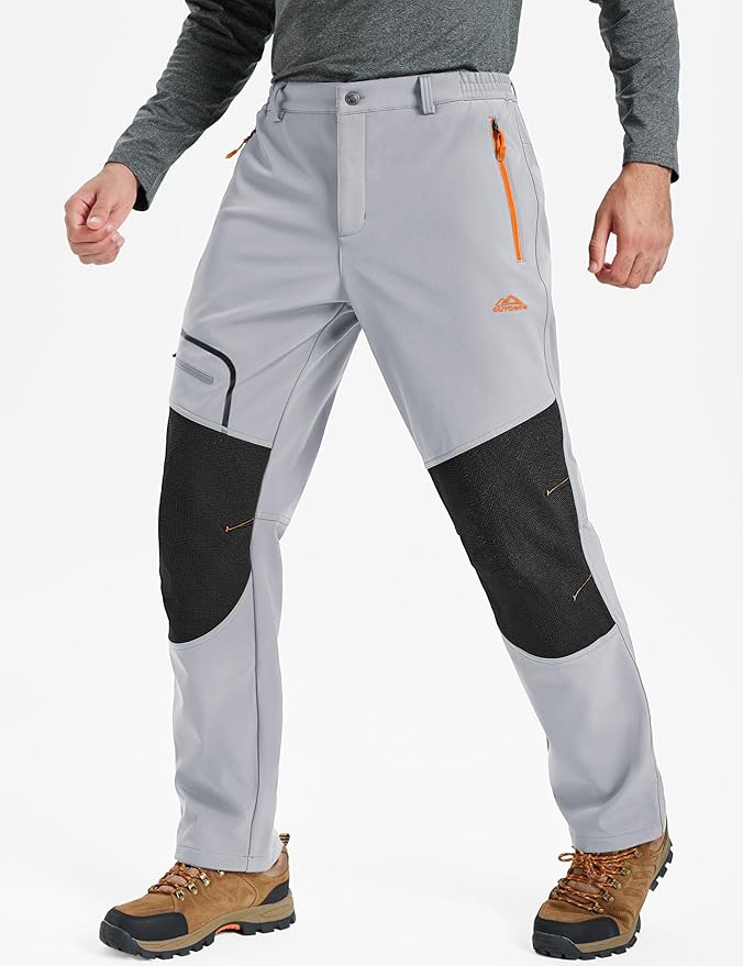 TACVASEN Men's Snow Ski Pants Fleece Lined Winter Pants for Men Water Resistant Thermal Snowboard Hiking Hunting Work