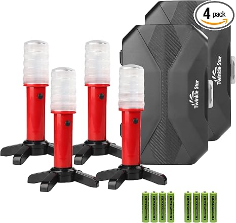 Twinkle Star LED Safety Strobe Road Warning Light, Set of 4