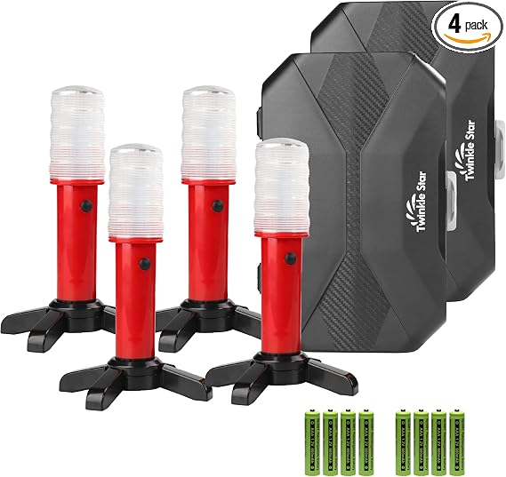 Twinkle Star LED Safety Strobe Road Warning Light, Set of 4