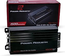 Power Acoustik 4 Channel Car Amplifier – 1500W Max Compact Class D Amp | Small 4-Channel Amp for Tight Installs | Powerful 4 Channel Audio Amp for Full-Range Systems