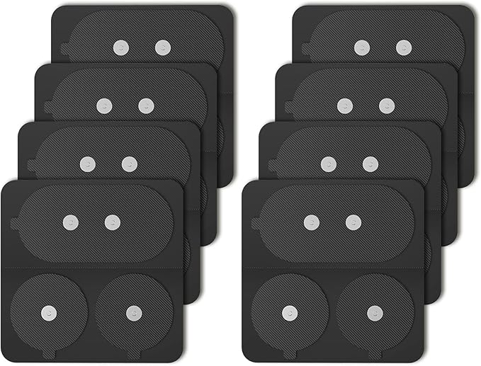 TENS Unit Replacement Pads, 8-Pack TENS Unit Electrode Pads with Strong Magnetic Snap, Biocompatible Hydrogel, Reusable 30 Times, Upgraded Self-Stick Performance, Compatible with Medcursor TENS Units