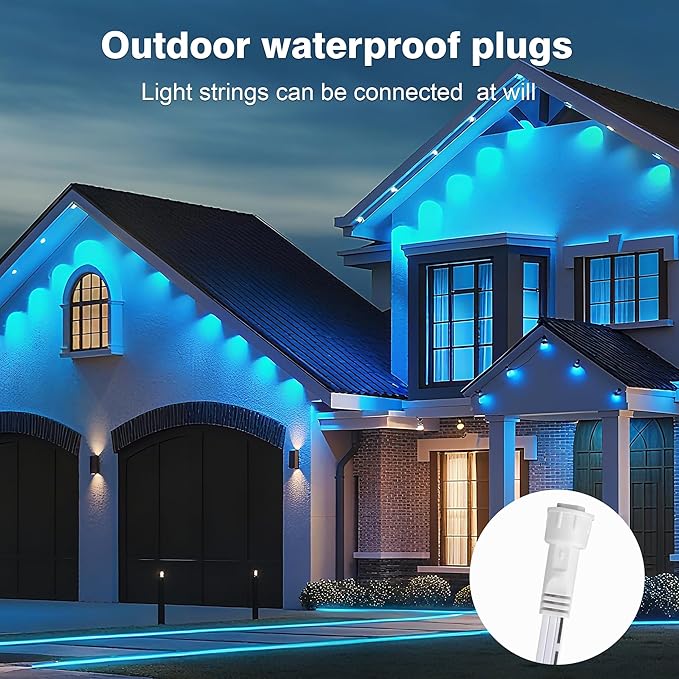 148FT Permanent Smart Outdoor Lights, WiFi App Control 54 LEDs IP67 Waterproof, Color Changing Eave Lighting with Remote, Compatible with Alexa for Christmas, Halloween, Party, Daily Decor