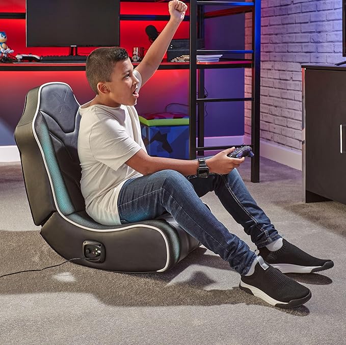 X Rocker Video Gaming Floor Rocker Chair, Built-in Audio, Foldable, for Gamers, Bedroom, or Game Room for Boys, Girls, Teens 5-17, Gifts for Gamers