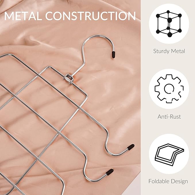 ZEDODIER 2 Pack Tank Top Hanger Space Saving, Bra Hangers for Closet Organizer, Hanging Bra Organizer Tank Tops Holder with 16 Hooks, Metal Closet Organizers and Storage Small Space Solutions, Silver