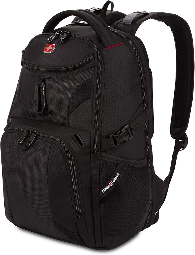 SwissGear 1900 Scansmart Mini/Slim Version, Fits Most 13 Inch Laptops and Tablets, TSA Friendly Backpack, Black