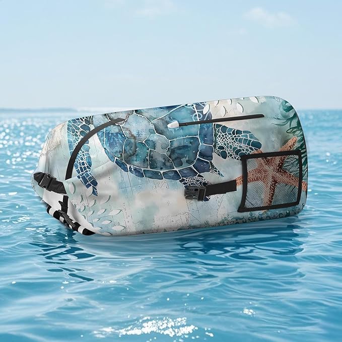 Waterproof Dry Bag Marine Dry Bags for Kayaking Hiking Sea Turtle Nautical Starfish Backpack Roll-Top Closure Bag - Backpack Waterproof Phone Case 5L