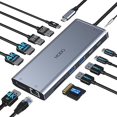 USB C Docking Station Dual Monitor for HP,Laptop Docking Station 3 Monitors - Image 5