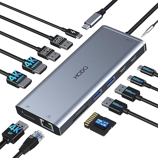 USB C Docking Station Dual Monitor for HP,Laptop Docking Station 3 Monitors - Image 6
