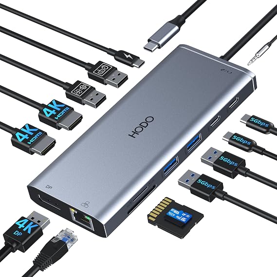 USB C Docking Station Dual Monitor for HP,Laptop Docking Station 3 Monitors - Image 7