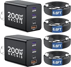 2 Pack 200W USB C Charger Block, Foldable GaN5 Dual 65W Fast Charger USB C - Image 1