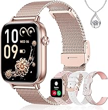 Iaret Smart Watch for Women, 1.83" HD Fitness Tracker with 4 Bands, Answer/Make Calls, Heart Rate/Sleep/SpO2/Step Tracking, 100+ Sport Modes, Android/iPhone Compatible Gift (Rose Gold) - Image 1