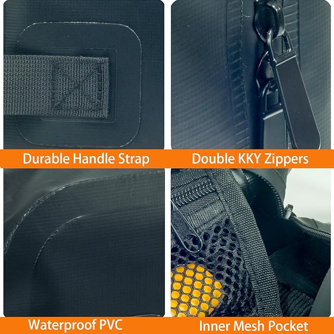YUMQUA Waterproof Toiletry Bag for Men, PVC Small Waterproof Bag for Travel, Mens Traveling Toiletries Dopp Kit Shaving Pouch Water Proof Organizer Hanging Case for Travel, Gym, Bathroom, Beach