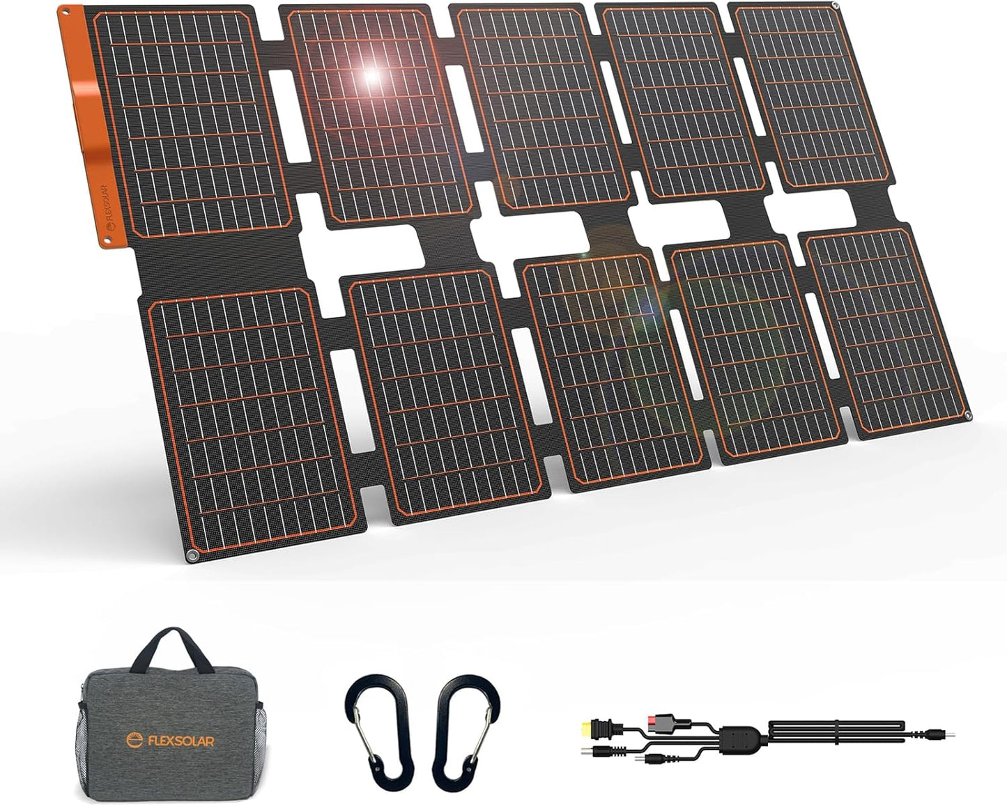 100W Portable Solar Panel Charger – Foldable IP67 with USB-C, USB-A & DC Output