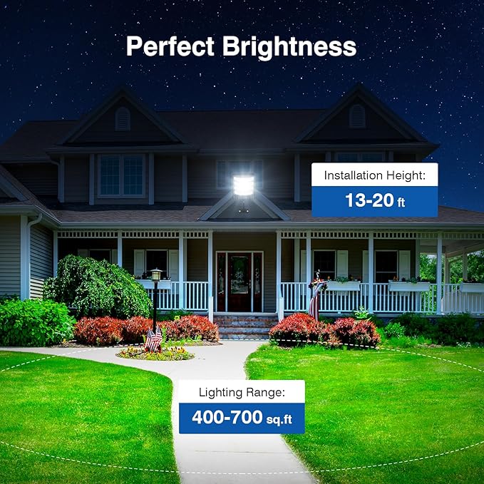 Solar Street Lights Outdoor Waterproof ,52000LM 320° Angle Flood light, 5730 LED Solar Parking Light with Motion Sensor and Remote Control for Outdoor, Streets, Courtyards,Parking Garages,-2Pack