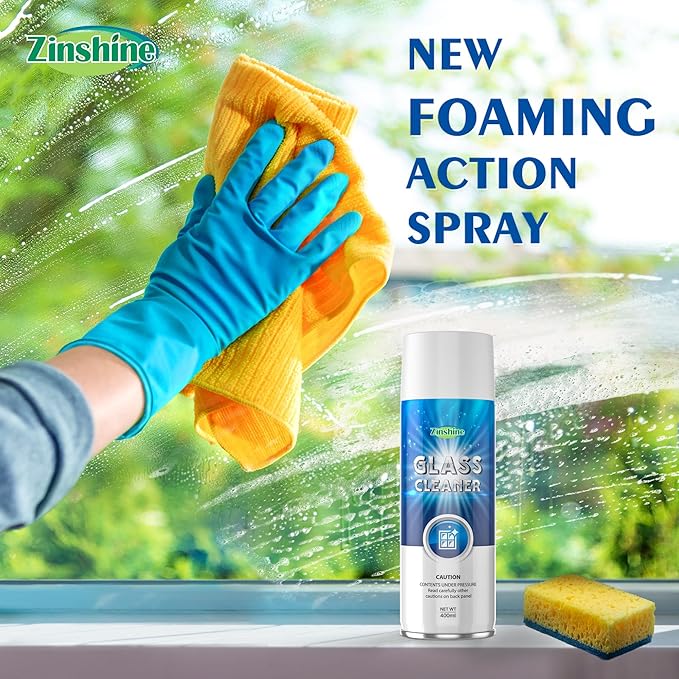 Foam Glass Cleaner, Ammonia-Free Auto Glass Cleaner, Window Cleaner Spray Safe for Tinted Non-Tinted Windows, Streak-Free Shine for Auto and Home, up to 42 fl oz (Pack of 3)…