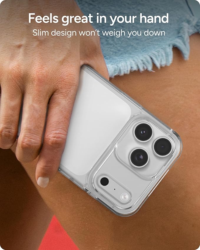 ZAGG Crystal Palace Lite Case for iPhone 17 Pro Max - Clear, Drop Protection (10ft/3m), Ultra-Slim & Lightweight, Sleek & Minimalistic Phone Case with Transparent Design, Anti-Yellowing Technology